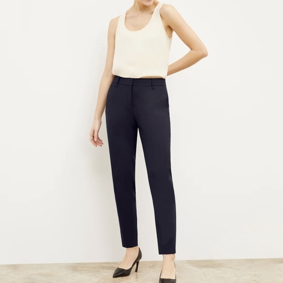 MM LEFLEUR Washable Wool Twill Dress Pants Navy Blue Trousers 14 - Picture 15 of 16